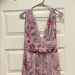 Lulus Garden Meandering Lavender Floral Maxi Dress